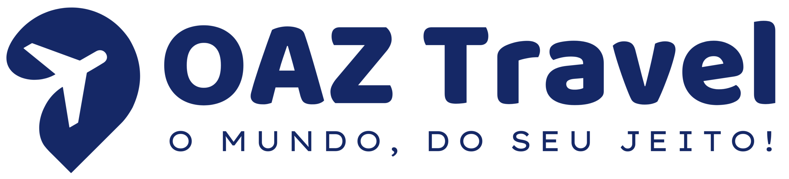 logotipo oaz travel retangular com slogan